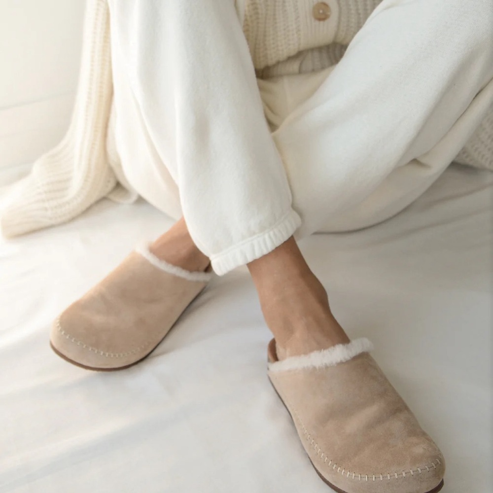 Jenni Kayne Shearling-Lined Moc Clog Slippers